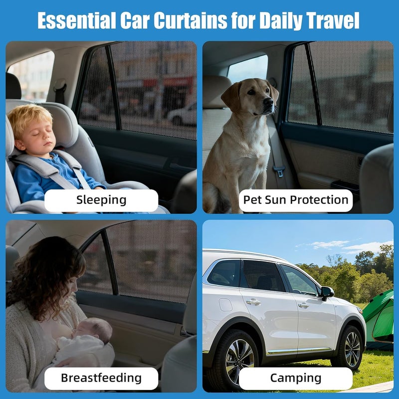 KOCZIL Car Window Shades for 2021-2023 Kia Sorento - Rear Side Window Sun Shade for Baby, Breathable Mesh Car Privacy Window Covers, UV Protection and Heat Insulation for Road Trips, Napping, Camping - Image 4